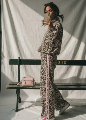 Veste April Vintage leopard lignes roses