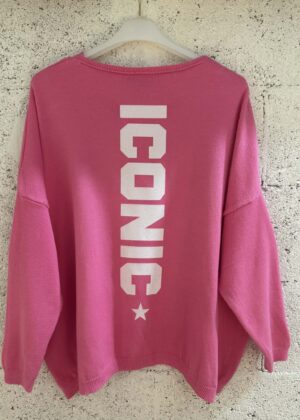Pull April Vintage iconic rose fushia