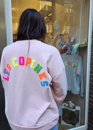 Sweat April Vintage rose clair les copines fluo