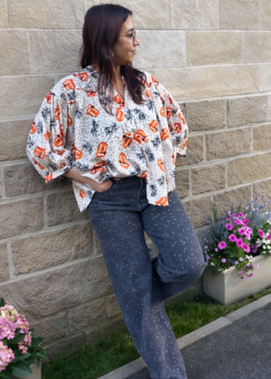 Blouse April Vintage rolling stones leopard