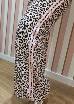 Pantajog April Vintage leopard lignes roses
