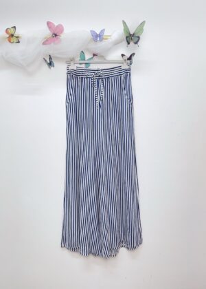 Pantalon lin rayures marine