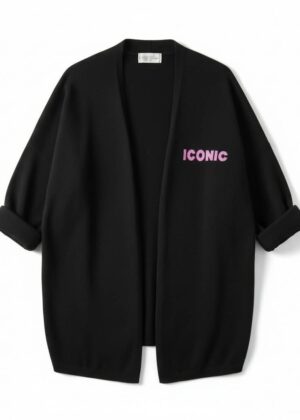 Gilet April Vintage noir pastel iconic rose