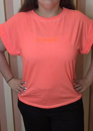 Tee-shirt iconic villes dans le dos corail fluo