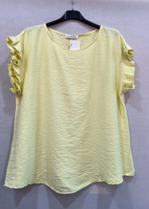 Top jaune manches froufrou belle taille