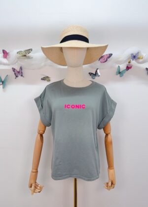 Tee-shirt iconic villes dans le dos kaki et fluo