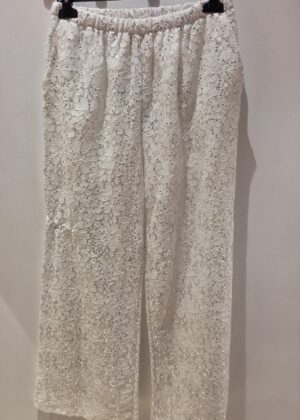 Pantalon blanc dentelle april vintage brillant