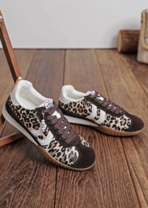 Baskets marron et leopard avec décoration Chicmuse