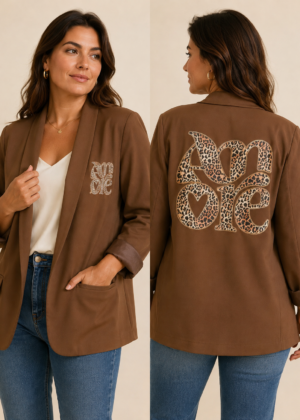 Blazer marron et léopard Amore taille unique