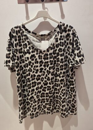 Tee-shirt léopard beige clair grande taille
