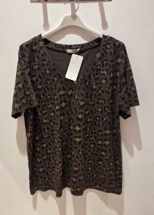 Tee-shirt léopard marron grande taille