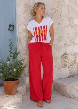 Tee-shirt Ciao Bella rouge taille unique