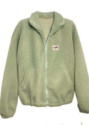 Veste polaire vert menthe avec poches