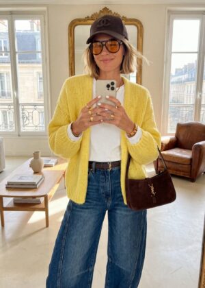 Gilet April Vintage Mohair jaune fluo