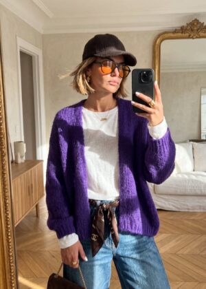 Gilet April Vintage Mohair prune