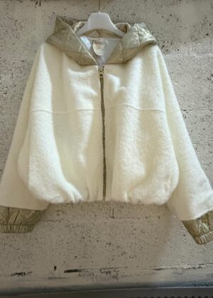 Veste capuche April Vintage écru et Gold