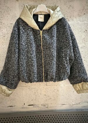 Veste capuche April Vintage gris chiné et Gold