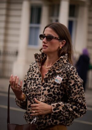 Veste polaire léopard camel marron