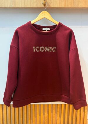 Sweat Iconic léopard bordeaux grande taille