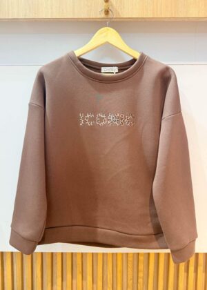 Sweat Iconic léopard marron taille unique