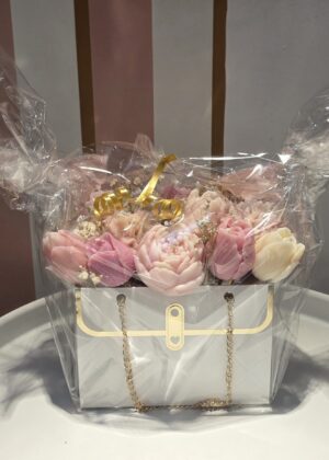 Bouquet de fleurs en bougies parfumées fleurs de coton