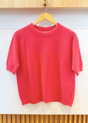 Pull manches courtes corail baby alpaca
