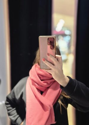 Écharpe xxl April vintage corail
