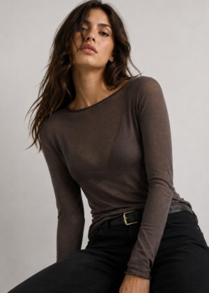 Sous pull cashemire seconde peau marron