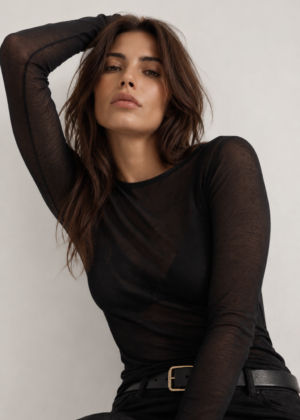 Sous pull cashemire seconde peau noir