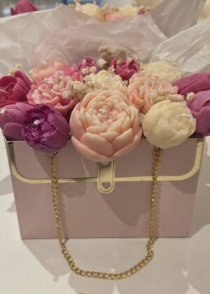 Bouquet de fleurs en bougies parfum misc blanc